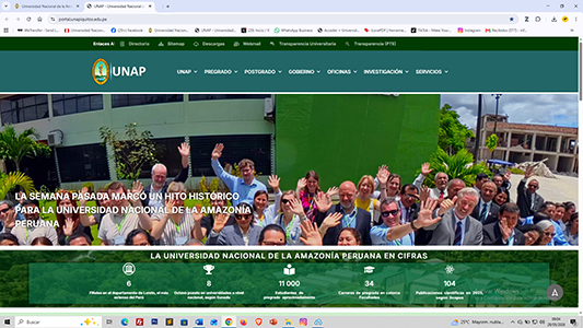 Captura del Nuevo Portal UNAP